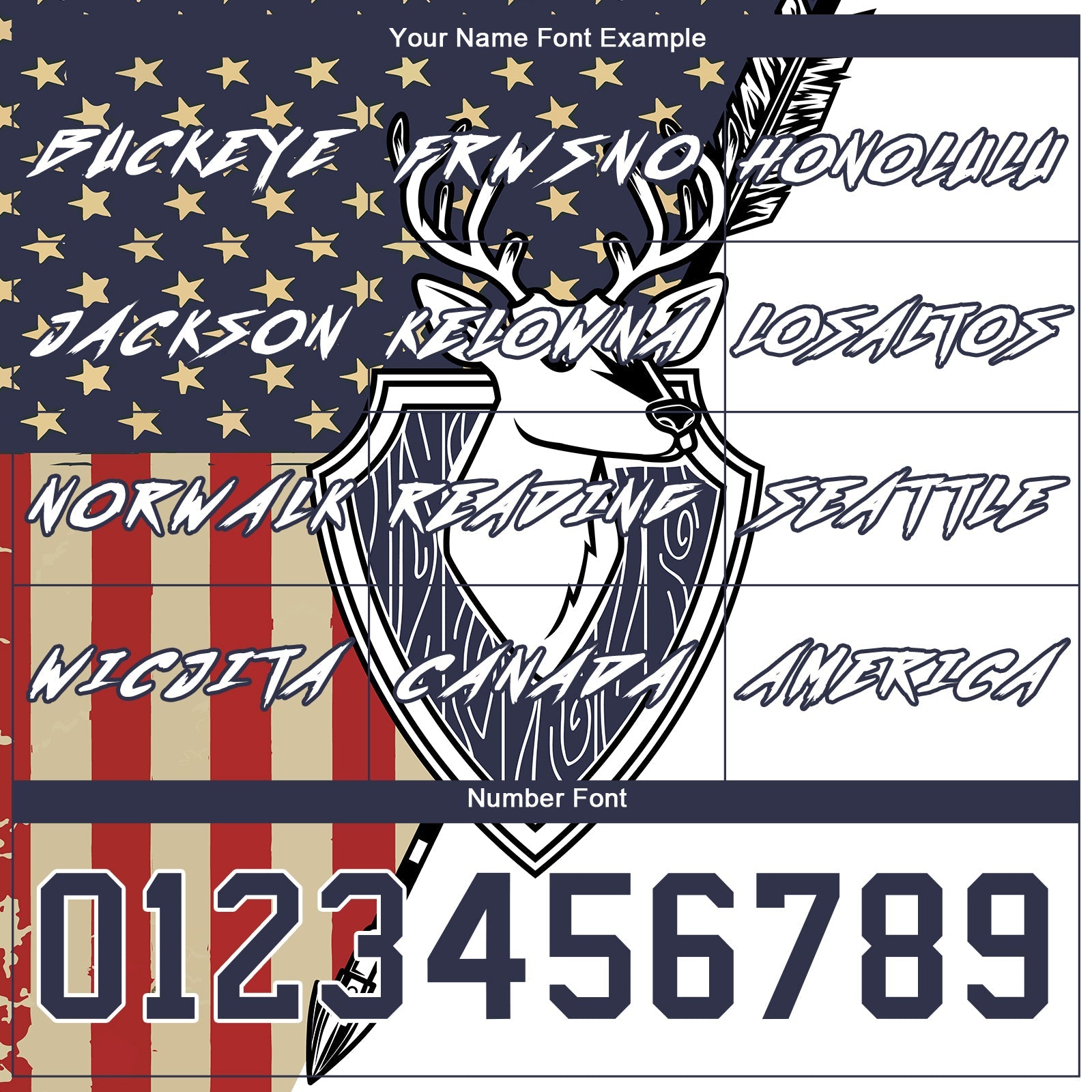 Custom White Navy 3D American Flag And Deer Hunting Sports Pullover Sweatshirt Hoodie