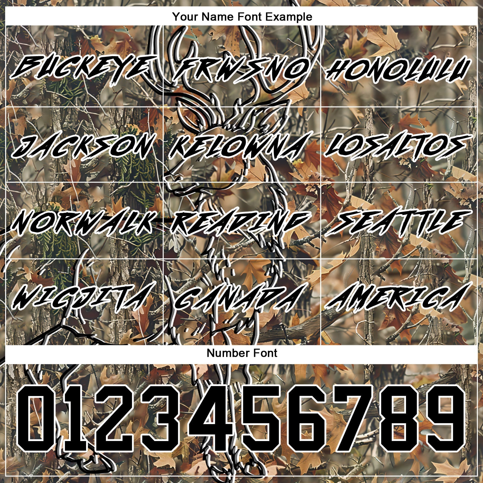 Custom Camo Black-White 3D Deer Hunting Sports Pullover Sweatshirt Hoodie