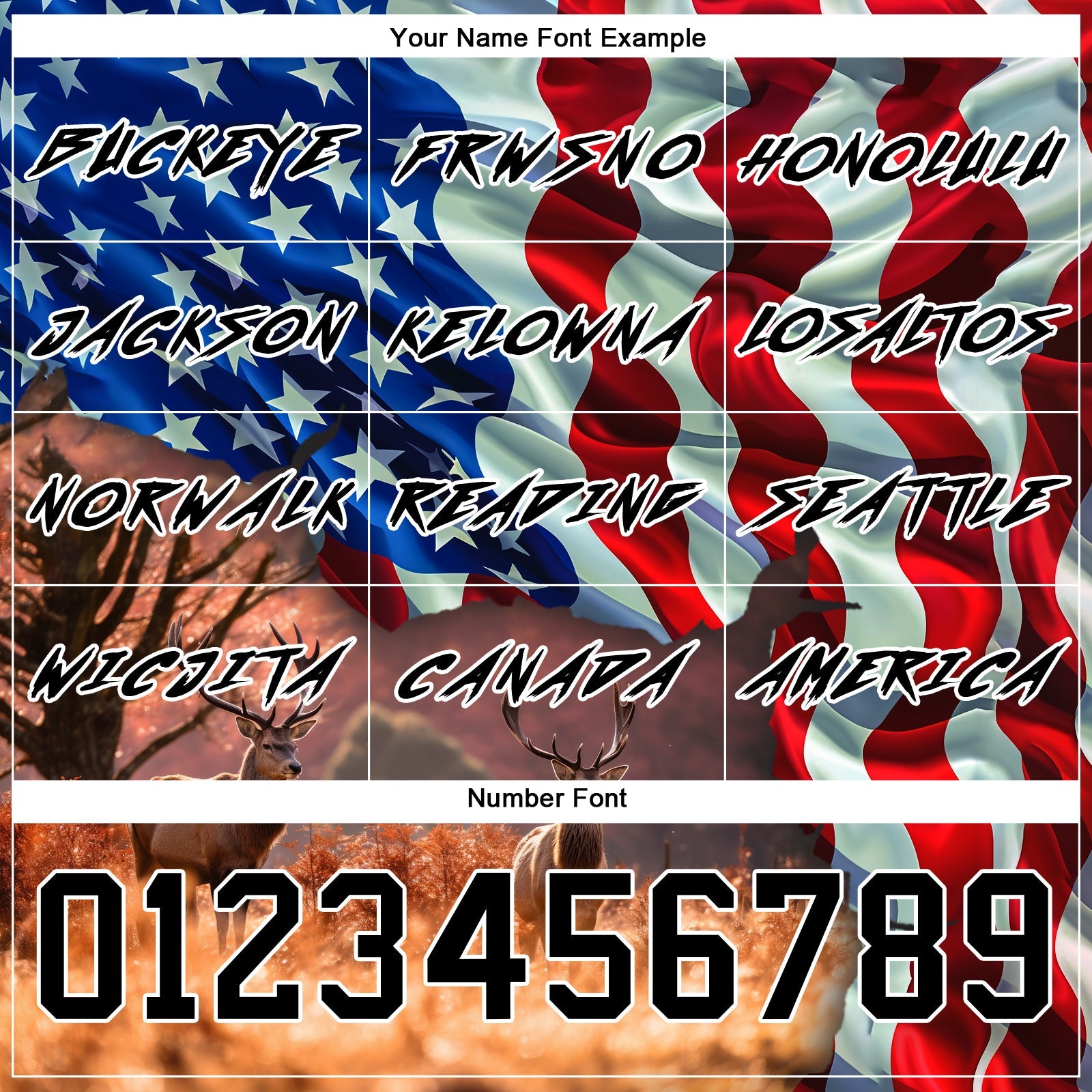 Custom Black White 3D American Flag And Deer Hunting Sports Pullover Sweatshirt Hoodie