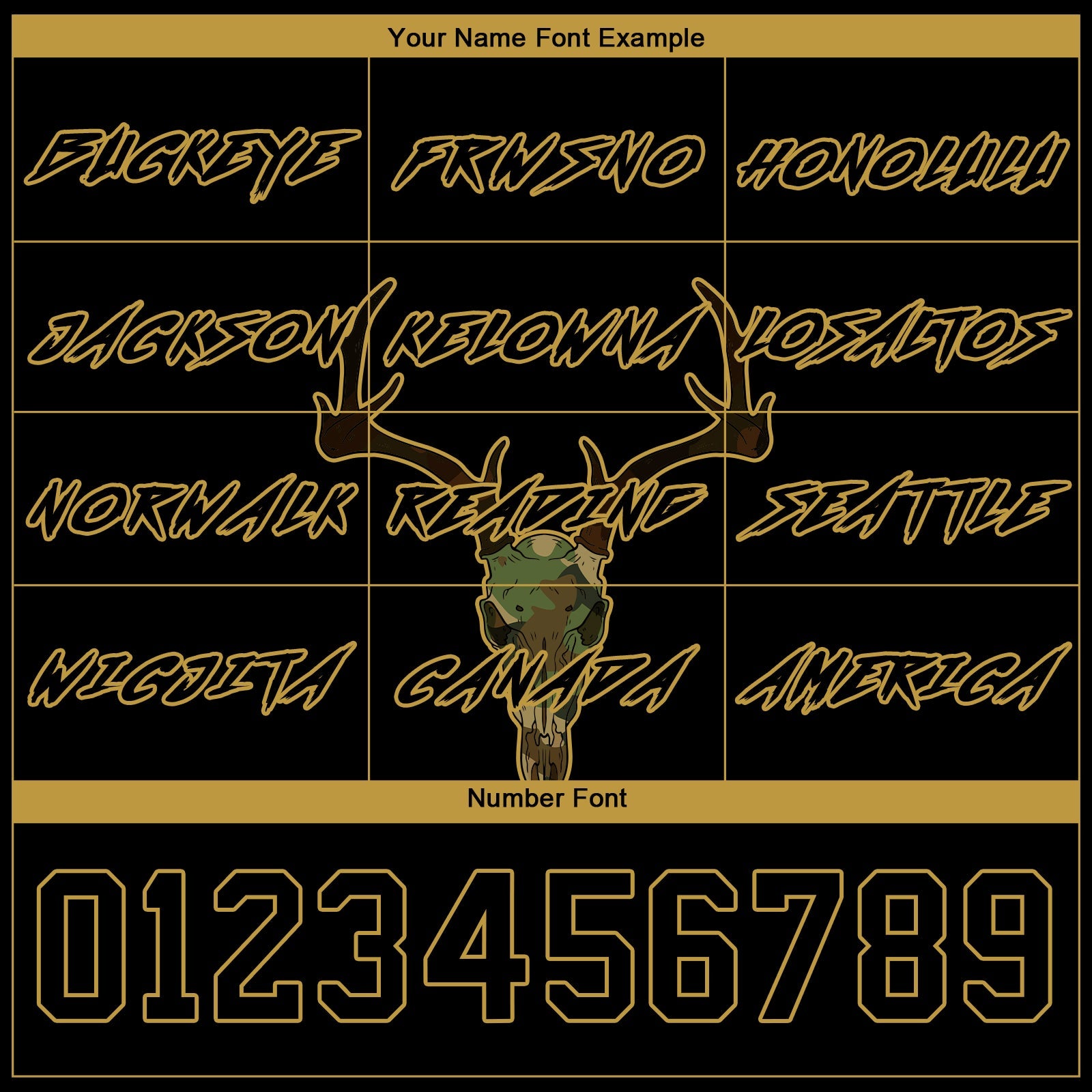 Custom Black Cmao-Old Gold 3D Deer Hunting Sports Pullover Sweatshirt Hoodie