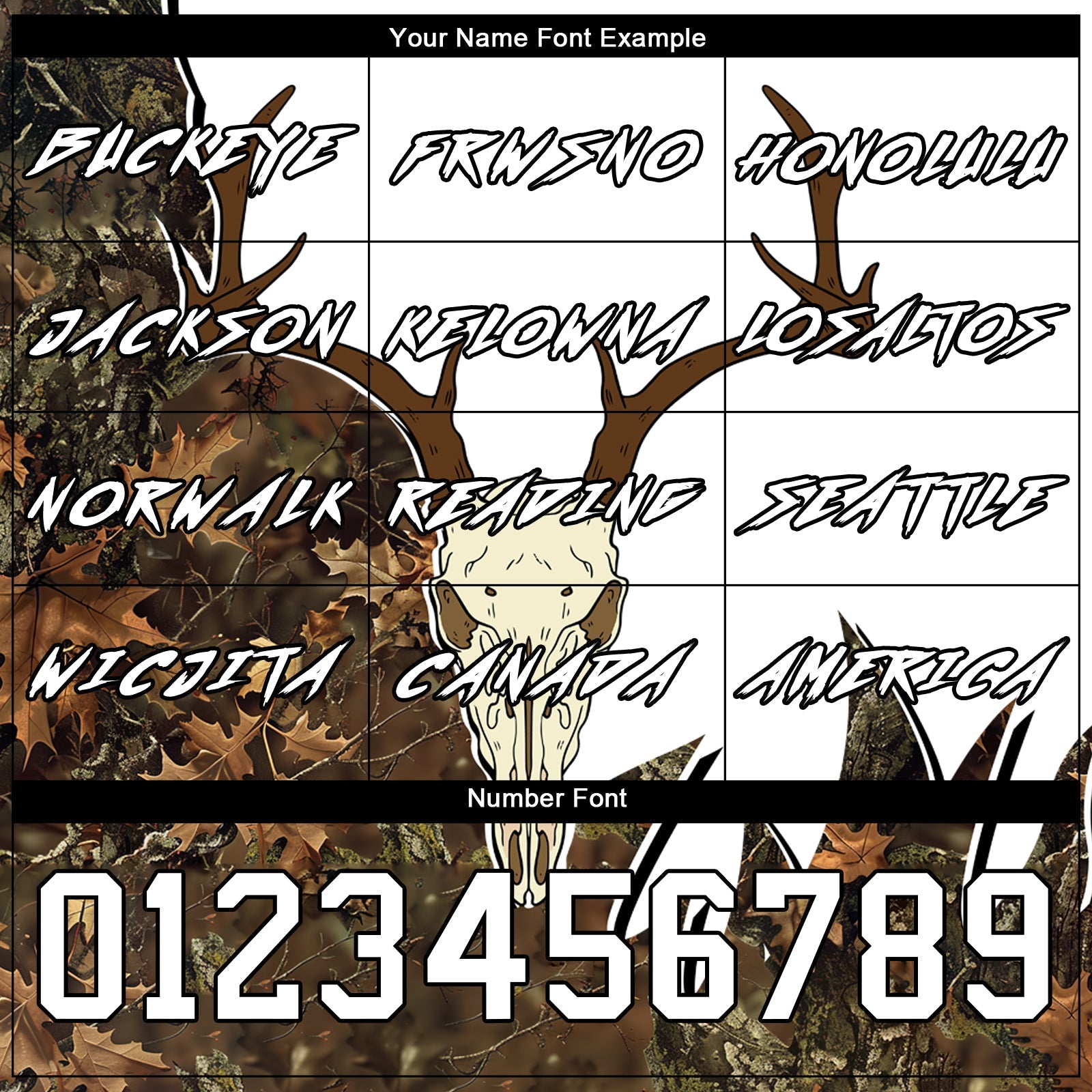 Custom White Black-Camo 3D Deer Skull Hunting Sports Pullover Sweatshirt Hoodie