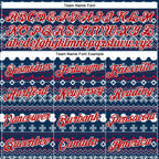 Custom Stitched Navy Red-White 3D Christmas Sports Pullover Sweatshirt Hoodie