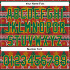 Custom Stitched Red Kelly Green-Gold 3D Christmas Sports Pullover Sweatshirt Hoodie