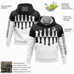 Custom Black White 3D Chess International Chess Day Sports Pullover Sweatshirt Hoodie