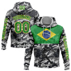 Custom Camo Grass Green-Yellow 3D Brasil Brazilian Flag Sports Pullover Sweatshirt Salute To Service Hoodie
