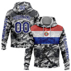 Custom Camo Navy-White 3D Paraguay Paraguayan Flag Sports Pullover Sweatshirt Salute To Service Hoodie