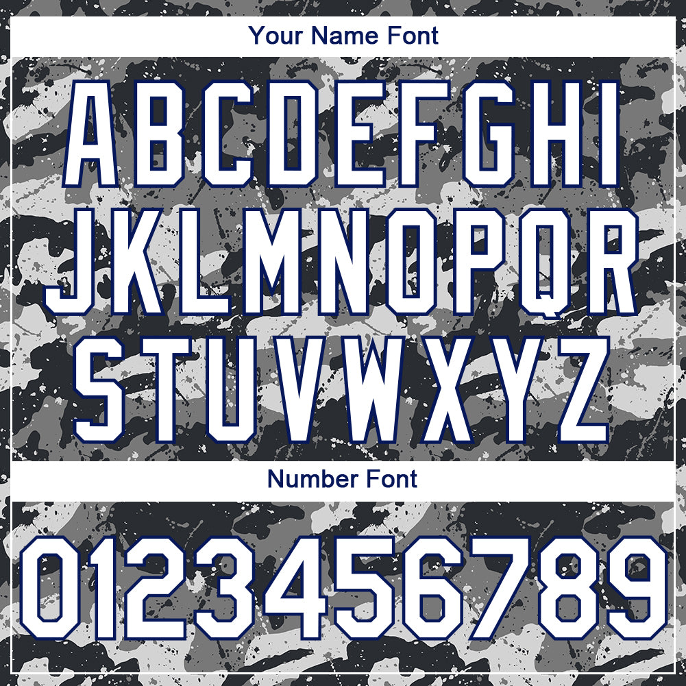 Custom Camo White-Navy 3D El Salvador El Salvadoran Flag Sports Pullover Sweatshirt Salute To Service Hoodie