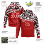 Custom Stitched Camo Red Black-Gray 3D Sports Pullover Sweatshirt Salute To Service Hoodie