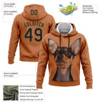 Custom Stitched Orange Black-Old Gold 3D Pattern Design Prague Ratter Sports Pullover Sweatshirt Hoodie