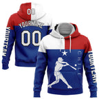 Custom Royal Red-Black 3D Chile Chilean Flag Sports Pullover Sweatshirt Hoodie