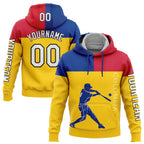 Custom Gold Royal Red-Black 3D Colombia Colombian Flag Sports Pullover Sweatshirt Hoodie