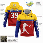 Custom Red Gold Royal-Black 3D Venezuela Venezuelan Flag Sports Pullover Sweatshirt Hoodie