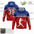Custom Red Royal-Black 3D Paraguay Paraguayan Flag Sports Pullover Sweatshirt Hoodie