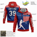 Custom Red US Navy Blue-Black 3D USA Flag Sports Pullover Sweatshirt Hoodie