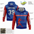 Custom Royal Red-Black 3D Belize Belizean Flag Sports Pullover Sweatshirt Hoodie