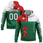Custom Kelly Green Red-Black 3D Suriname Surinamese Flag Sports Pullover Sweatshirt Hoodie