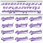 Custom White Purple 3D Pancreatic Cancer Ribbon Authentic Baseball Jersey