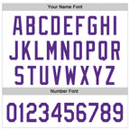 Custom White Purple 3D Pancreatic Cancer Ribbon Authentic Baseball Jersey
