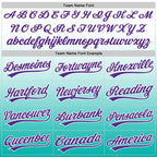 Custom White Purple-Aqua 3D Testicular Cancer Ribbon Authentic Baseball Jersey