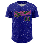 Custom Royal Green-Pink 3D Funny Christmas Authentic Baseball Jersey