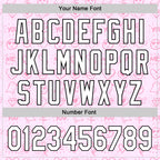 Custom Light Pink White-Black 3D Love Heart Valentine's Day Authentic Baseball Jersey