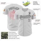Custom Light Pink White-Black 3D Love Heart Valentine's Day Authentic Baseball Jersey
