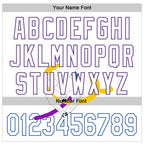 Custom White Purple Thunder Blue-Yellow 3D Bladder Cancer Ribbon Authentic Baseball Jersey