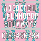 Custom Light Pink White-Black 3D Tropical Hawaii Flower Authentic Baseball Jersey