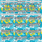 Custom Lakes Blue White-Black 3D Tropical Hawaii Jungle Leaves And Flower Authentic Baseball Jersey
