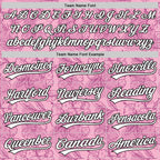 Custom Light Pink White-Black 3D Tropical Hawaii Jungle Leaves And Flower Authentic Baseball Jersey