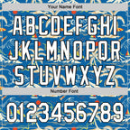 Custom Blue White-Black 3D Tropical Beach Island Hawaii Palm Tree Authentic Baseball Jersey