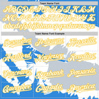 Custom Electric Blue Gold-Silver 3D Nicaragua Nicaraguan Flag Authentic Baseball Jersey