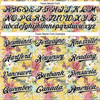 Custom Yellow Black-White 3D Hawaii Tropical Leaves Flower Pineapple Authentic Baseball Jersey