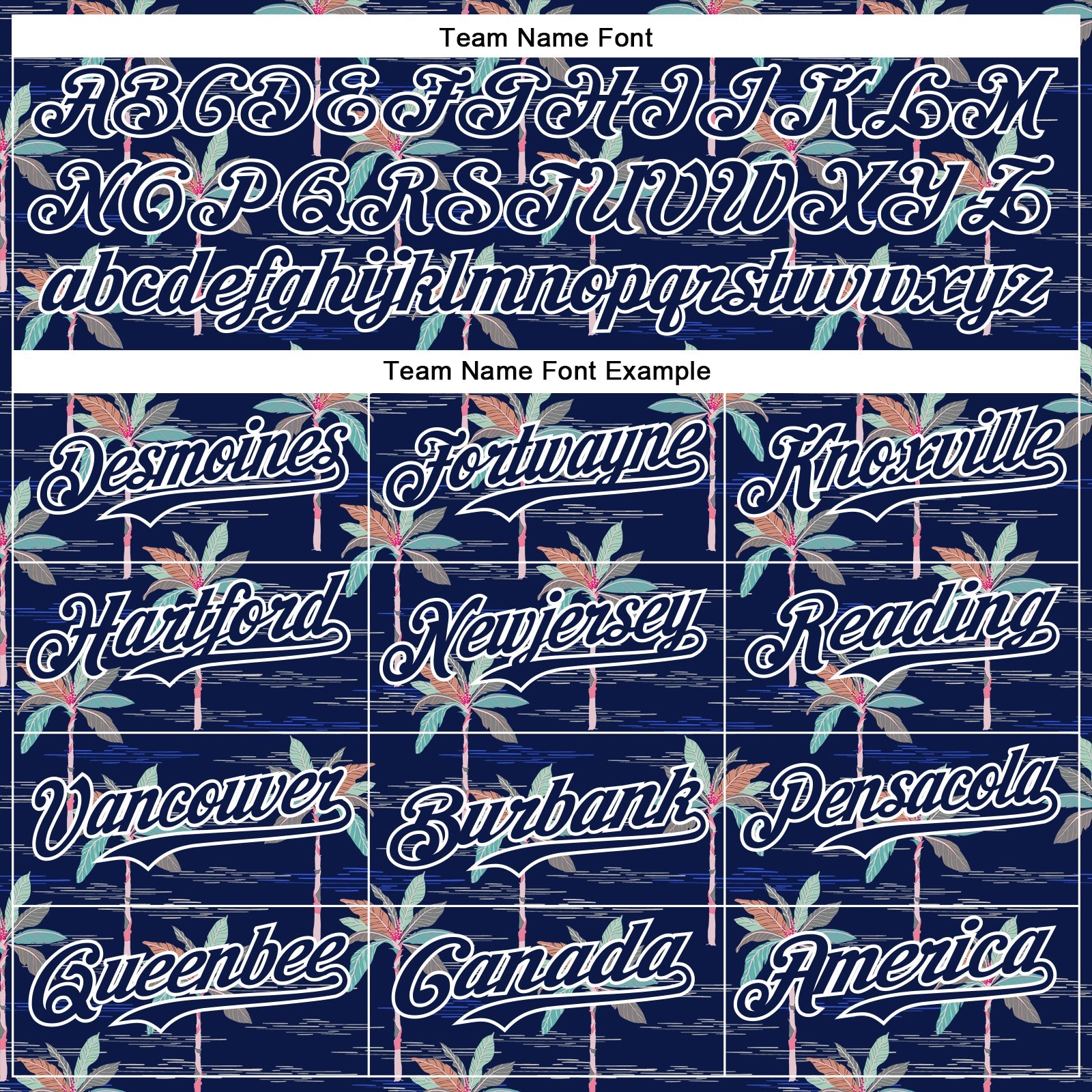 Custom Navy White 3D Hawaii Beach Tropical Palm Tree Authentic Baseball Jersey