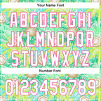 Custom White Pink 3D Hawaii Tropical Coconut Tree Authentic Baseball Jersey