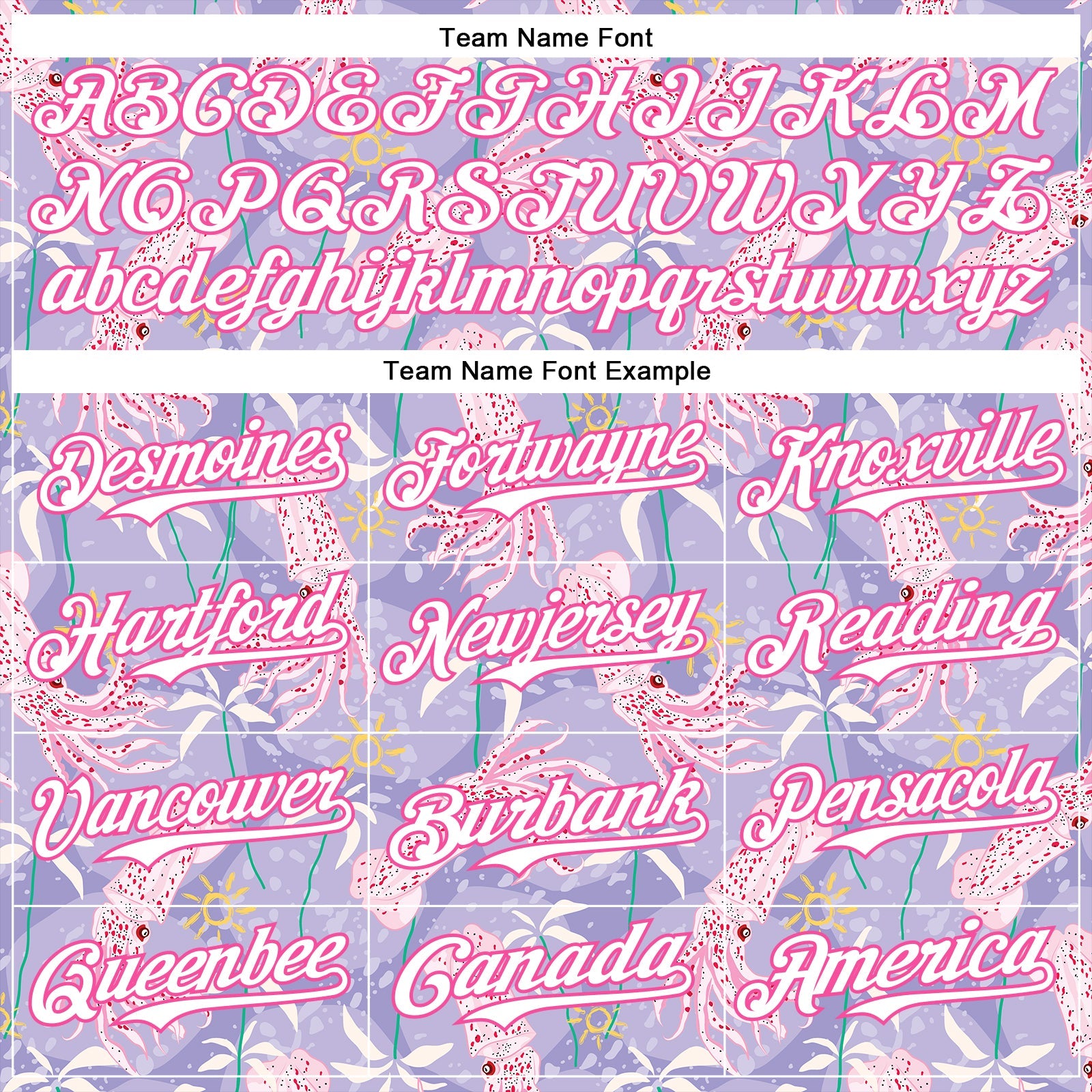 Custom Light Purple White-Pink 3D Hawaii Beach Tropical Octopus Authentic Baseball Jersey