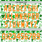 Custom White Bay Orange-Green 3D St. Patrick's Day Shamrock Authentic Baseball Jersey