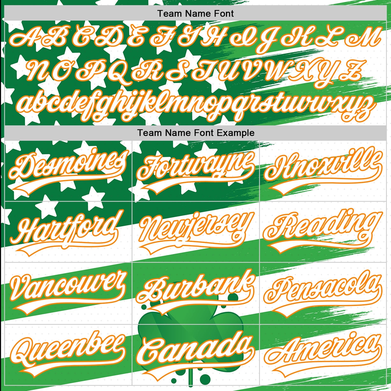 Custom White Bay Orange-Green 3D St. Patrick's Day Shamrock Authentic Baseball Jersey