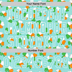 Custom Ice Blue Green-Bay Orange 3D St. Patrick's Day Shamrock Authentic Baseball Jersey