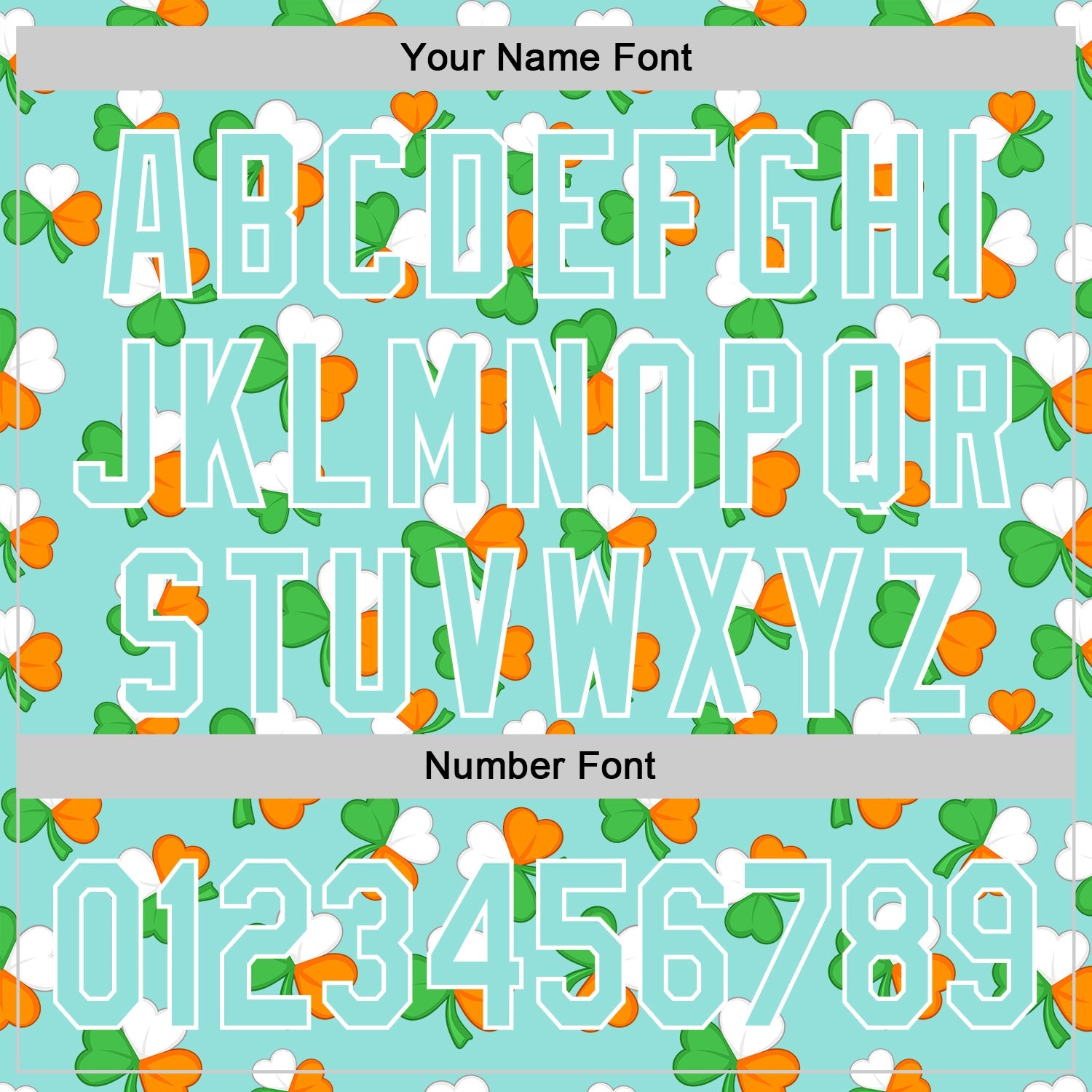 Custom Ice Blue Green-Bay Orange 3D St. Patrick's Day Shamrock Authentic Baseball Jersey