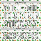 Custom White Black Green-Bay Orange 3D St. Patrick's Day Shamrock Authentic Baseball Jersey