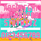 Custom Pink White 3D Pattern Design Extreme Sport Fruit Surfing Performance T-Shirt