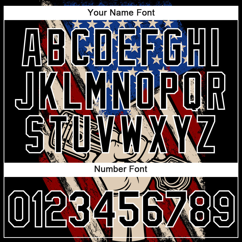 Custom Black White 3D Pattern Design American Flag Tool Wrench Labor Day Performance T-Shirt