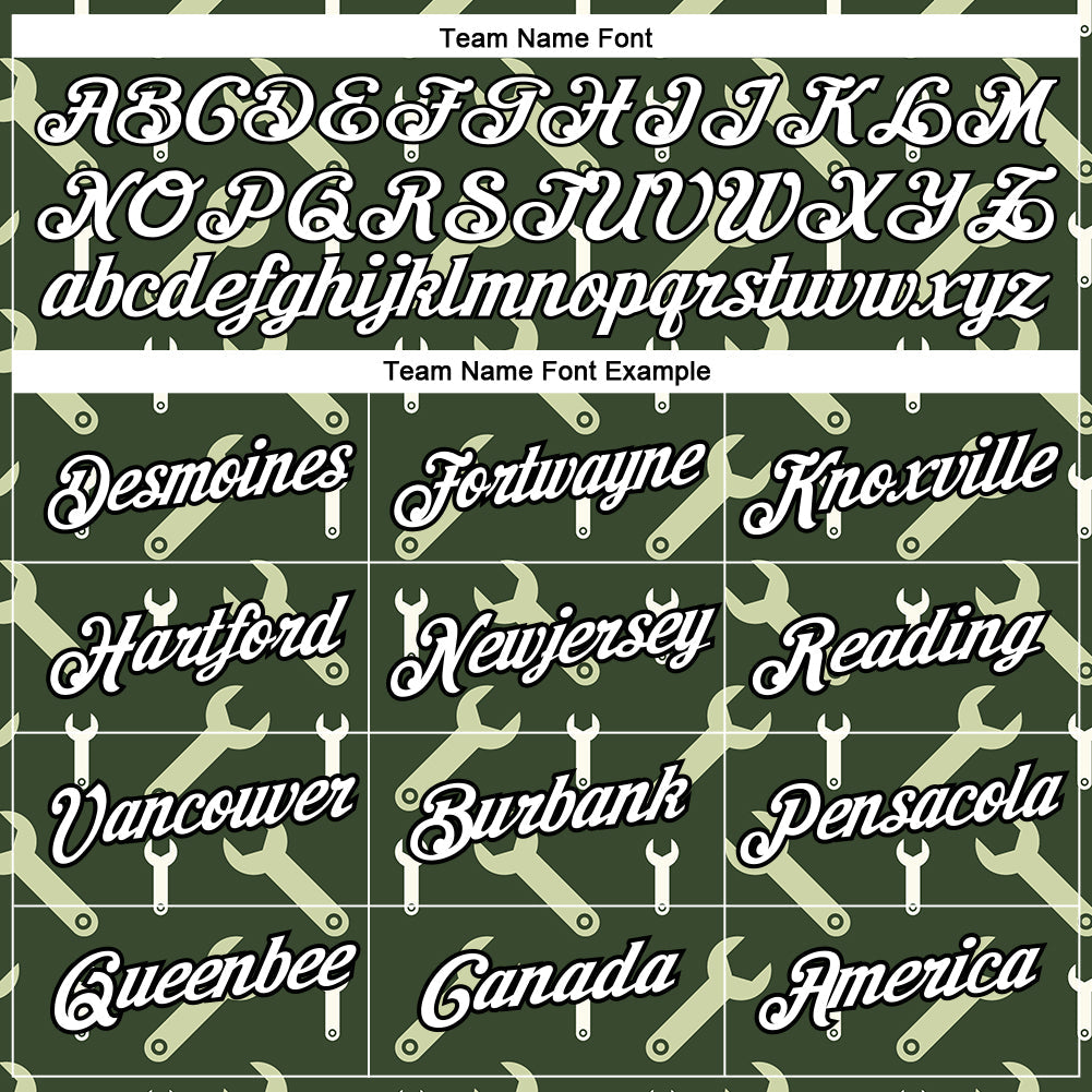 Custom Olive White-Black 3D Pattern Design Tool Wrench Labor Day Performance T-Shirt