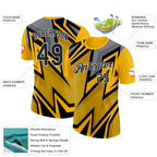 Custom Gold Black-White 3D Esports Performance T-Shirt