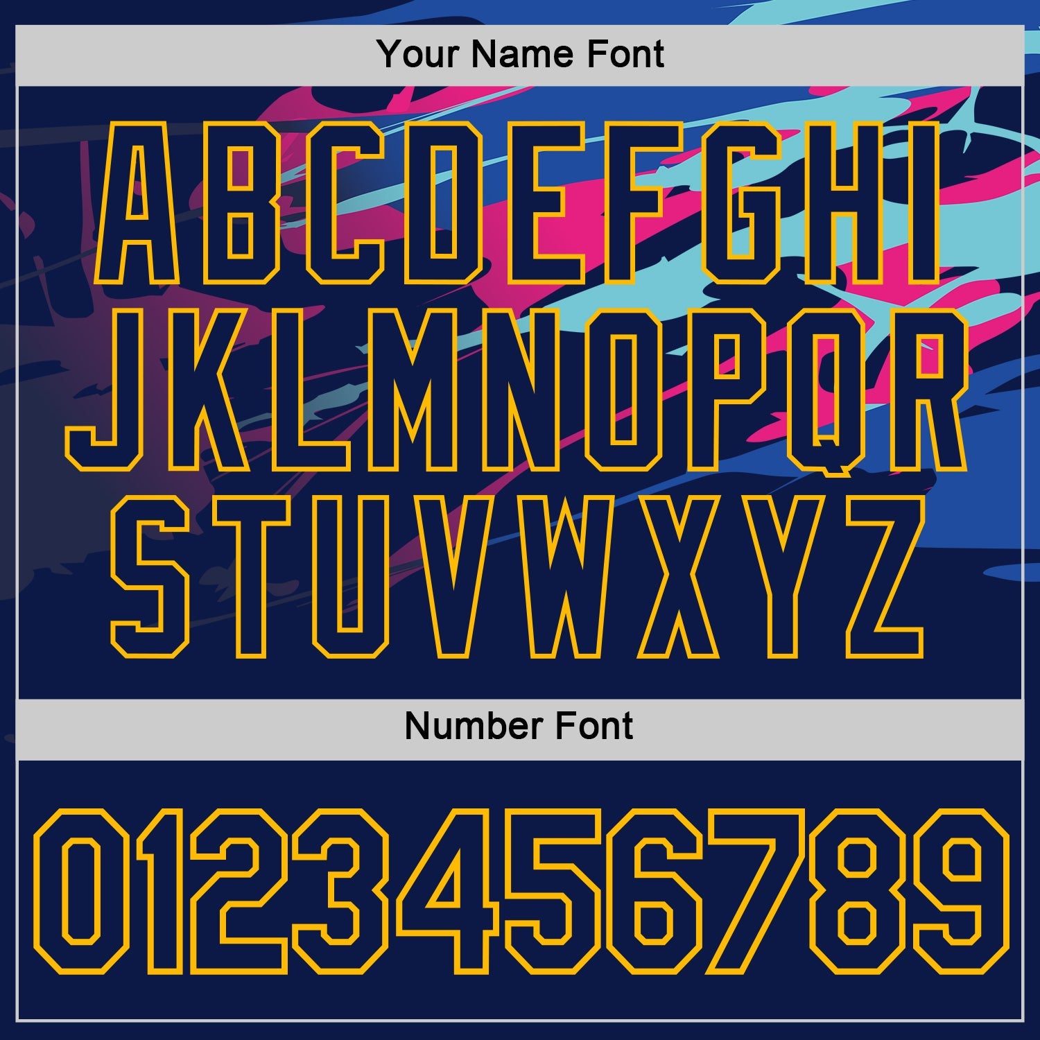 Custom Navy Gold 3D Esports Performance T-Shirt