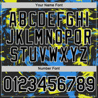 Custom Black Powder Blue-Neon Yellow 3D Esports Performance T-Shirt