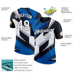 Custom Black White-Blue 3D Esports Performance T-Shirt