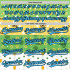 Custom Green Sky Blue Light Yellow-Black 3D St. Patrick's Day Shamrock Beer Authentic Baseball Jersey
