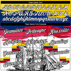 Custom Gold Royal Red-Black 3D Pattern Design Sailing Ship Columbus Day Colombian Flag Performance T-Shirt